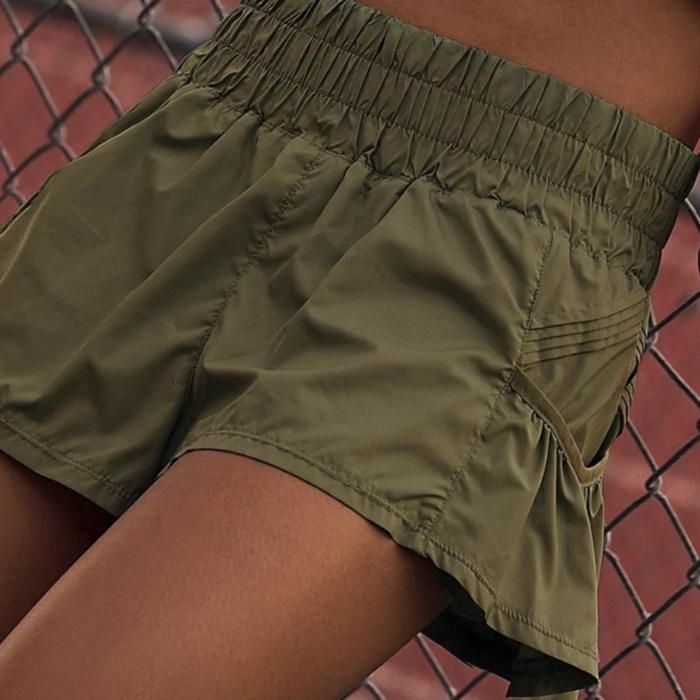 Free People Movement - Get Your Flirt On Shorts - Army Green ish - Size Large